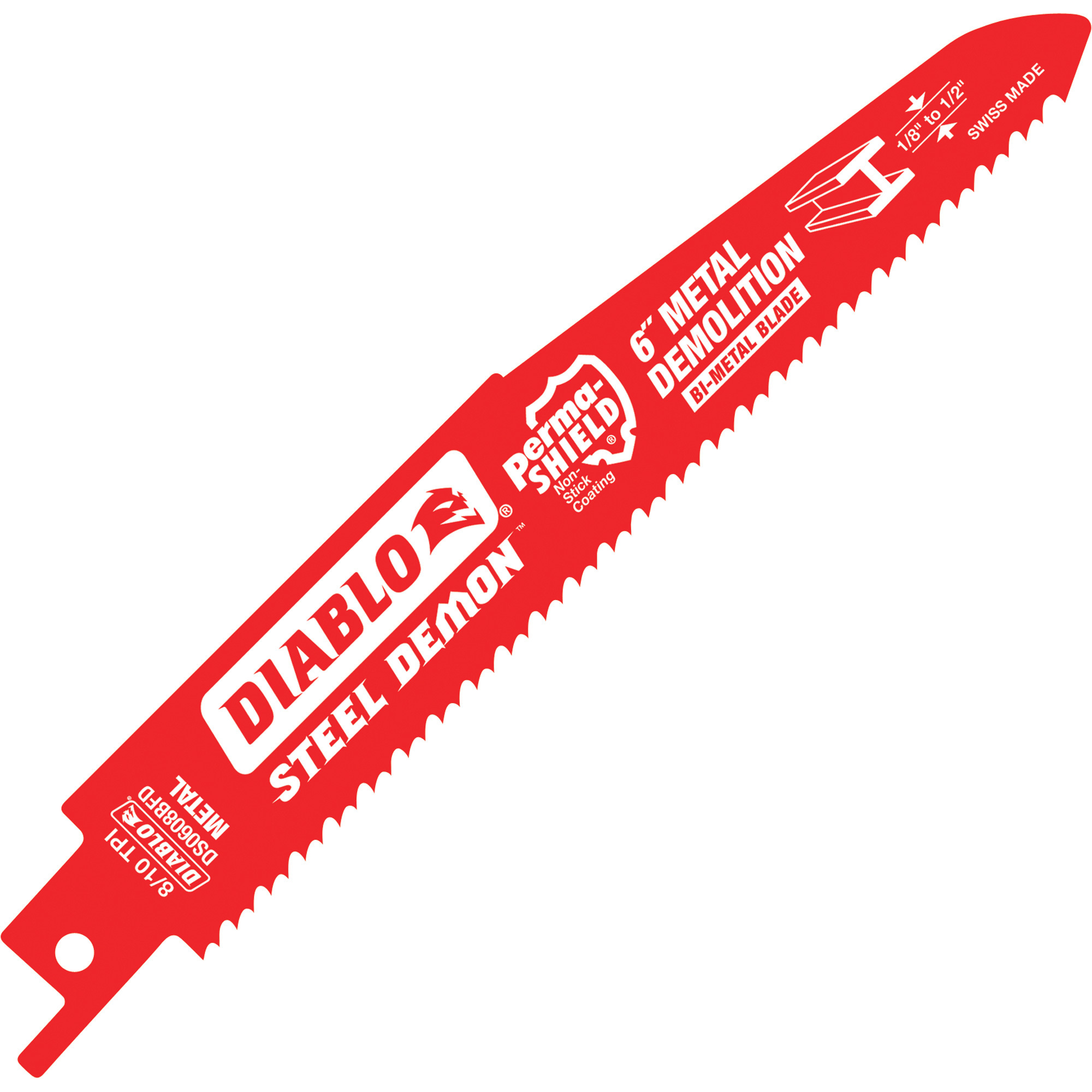 Diablo Steel Demon Reciprocating Saw Blades, 5-Pk., 6in.L, 8/10 TPI, Model# DS0608BFD5